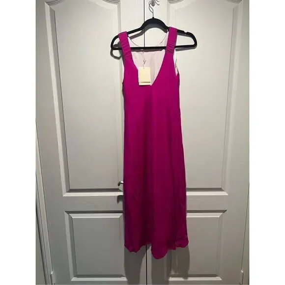 NOUVELLE / SILK95FIVE silk Hot Pink DRESS color: Bougainvillea size S NWT$310 - Picture 1 of 6